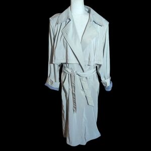 Vtg Talbots Long Capeback Classic Light Tan Trench Coat old Money Luxury Sz 12